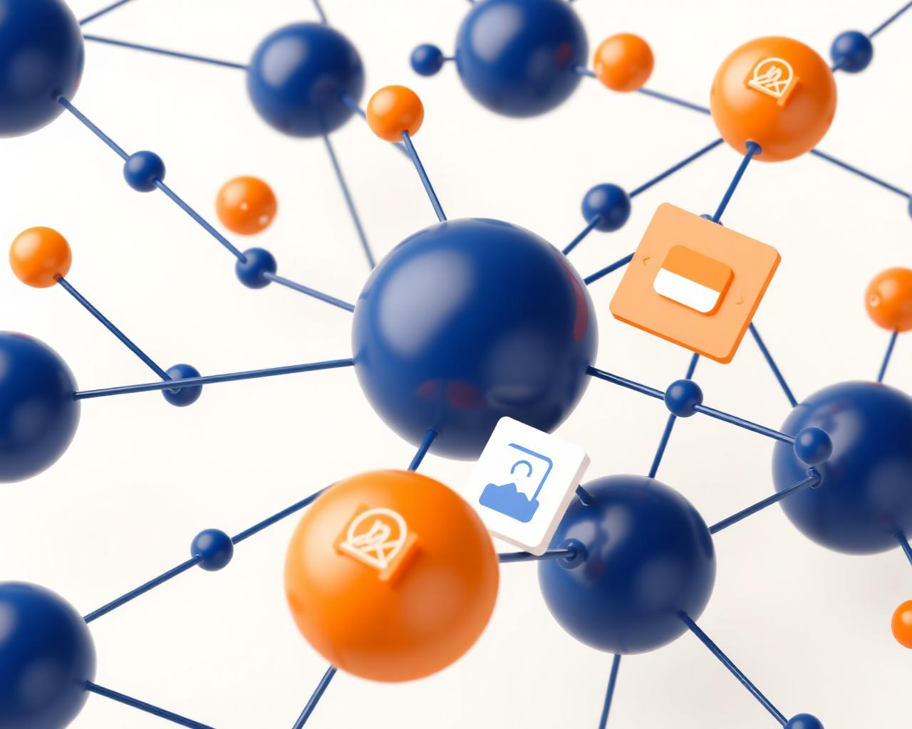 Illustration of a knowledge graph connecting books, video, podcasts and research